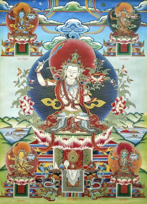 ༸གདན་ས་ཆེན་མོ་དཔལ་གཤེན་བསྟན་སྨན་རིའི་གླིང་གི་མེ་ཕོ་རྟ་ལོའི་སྨྲ་སེང་སྒྲུབ་པ་དབུ་འཛུགས་གནང་བ།